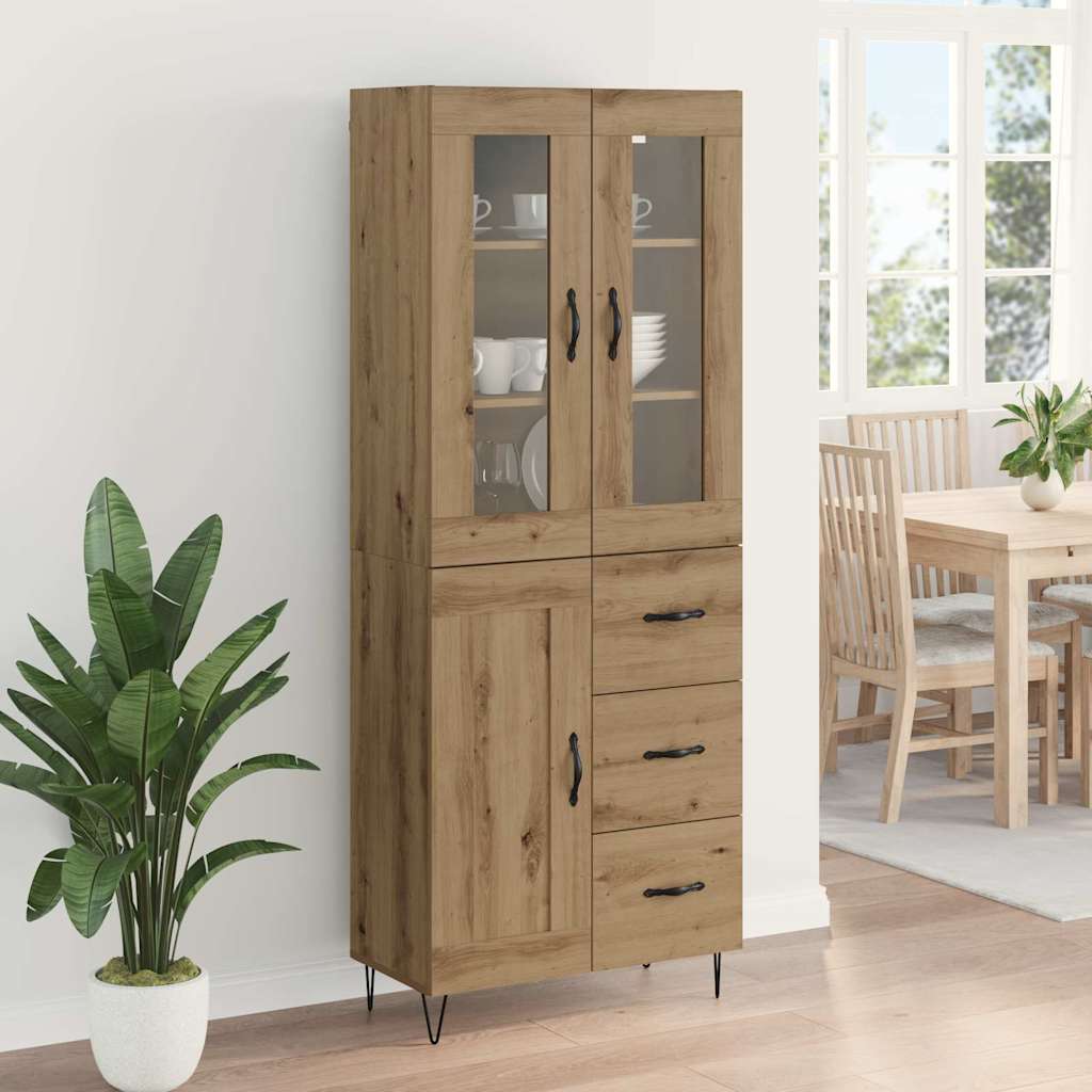 Highboard Artisan Egetræ 69,5 x 34 x 90 cm Konstrueret træ