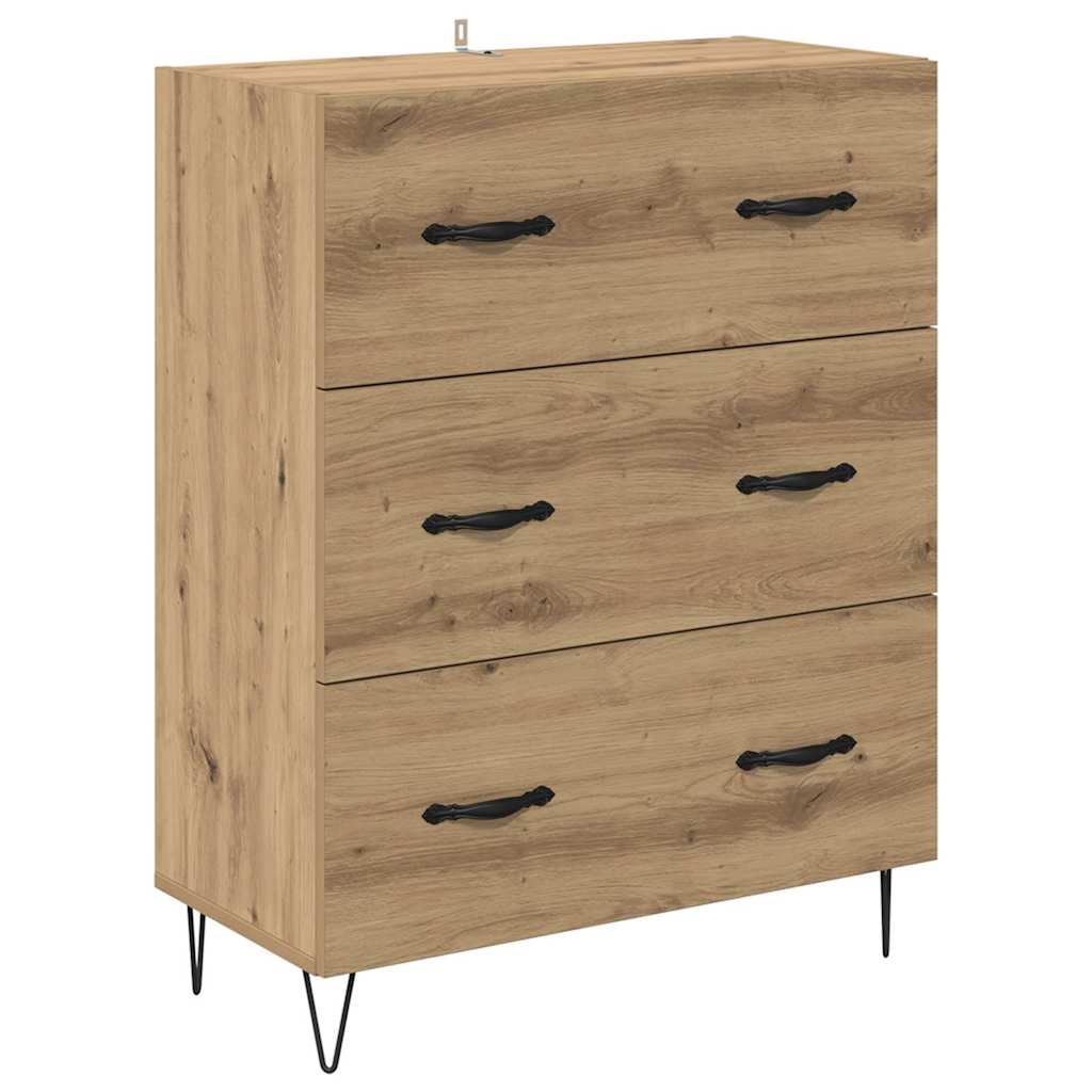 Highboard Artisan Egetræ 69,5 x 34 x 90 cm Konstrueret træ