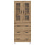 Highboard Artisan Egetræ 69,5 x 34 x 90 cm Konstrueret træ