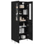Highboard Hvid og Sort Eg 69,5 x 34 x 180 cm Konstrueret træ
