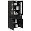 Highboard med skuffe Sort eg 69,5 x 34 x 90 cm Konstrueret træ