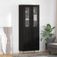 Highboard med skuffe Sort eg 69,5 x 34 x 90 cm Konstrueret træ