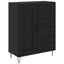 Highboard med skuffe Sort eg 69,5 x 34 x 90 cm Konstrueret træ