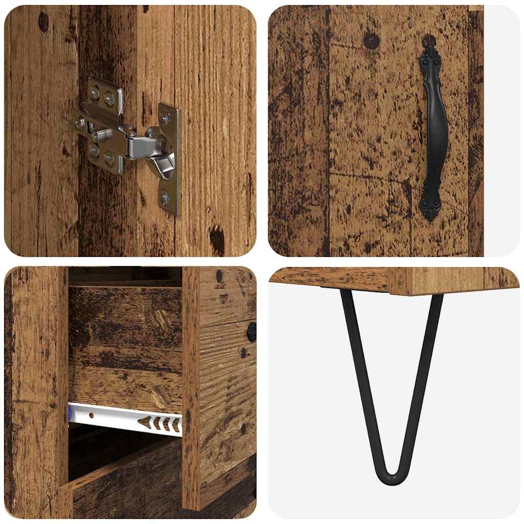 Highboard Gammelt træ 34,5 x 34 x 90 cm Konstrueret træ