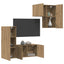 TV-skab 4 pcs Artisan Egetræ Konstrueret træ