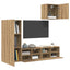 TV Vægmonteringer 4 pcs Artisan Egetræ Konstrueret træ