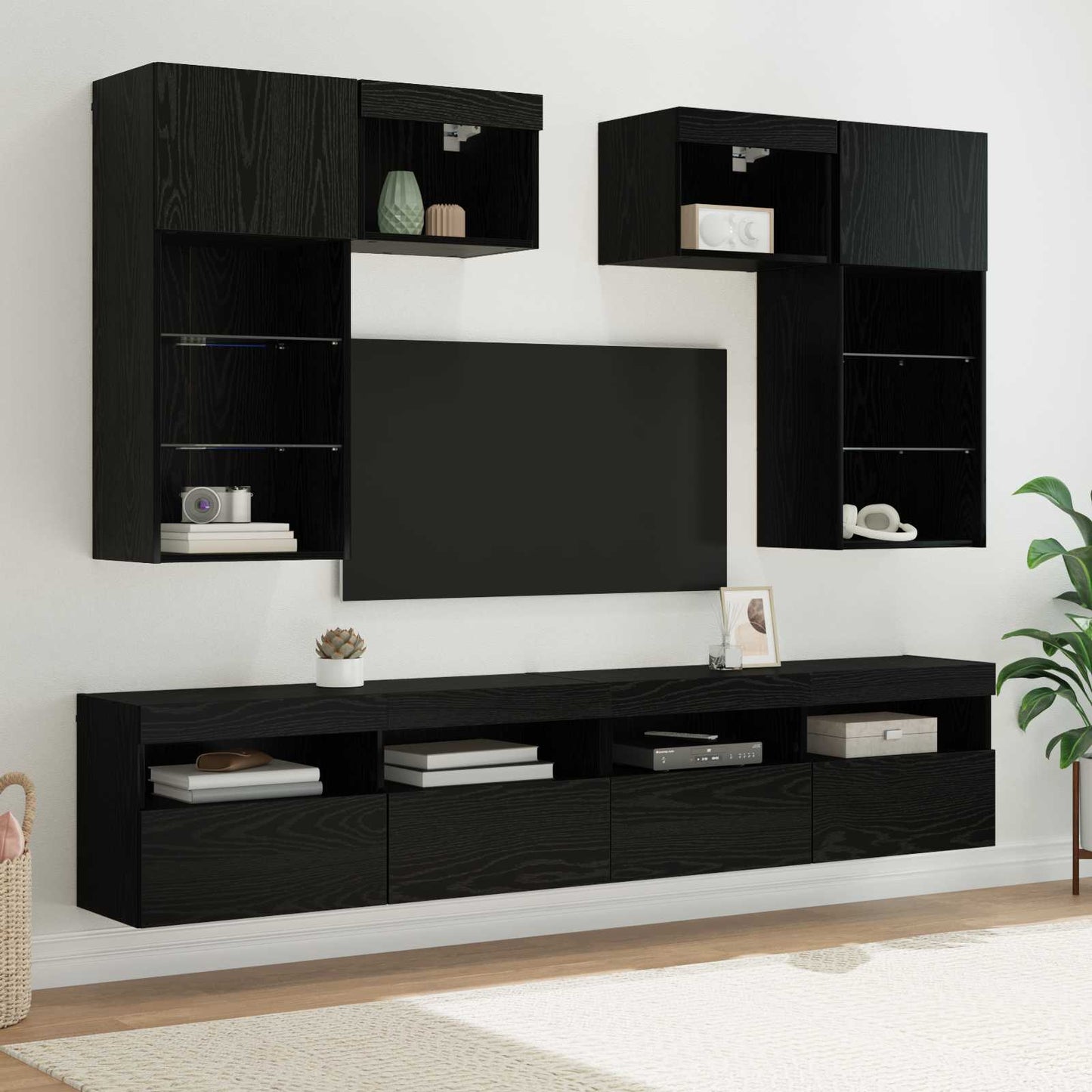 TV Vægmonteringer 6 pcs Artisan Egetræ Konstrueret træ