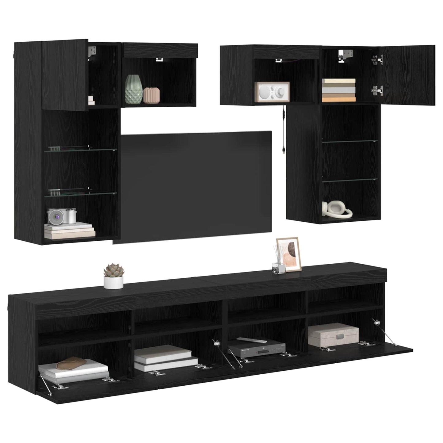 TV Vægmonteringer 6 pcs Artisan Egetræ Konstrueret træ