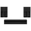 TV Væghængt Skabssæt med LED-lys 7 pcs Sort eg 100 x 30 x 40 cm