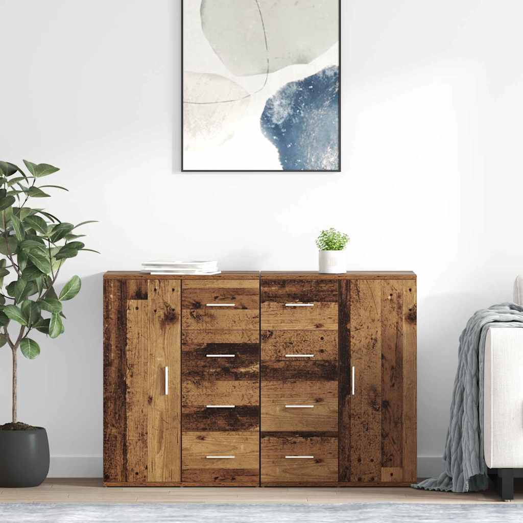 Sideboards med skuffe Corona 2 pcs Gammelt træ 59 x 39 x 80 cm