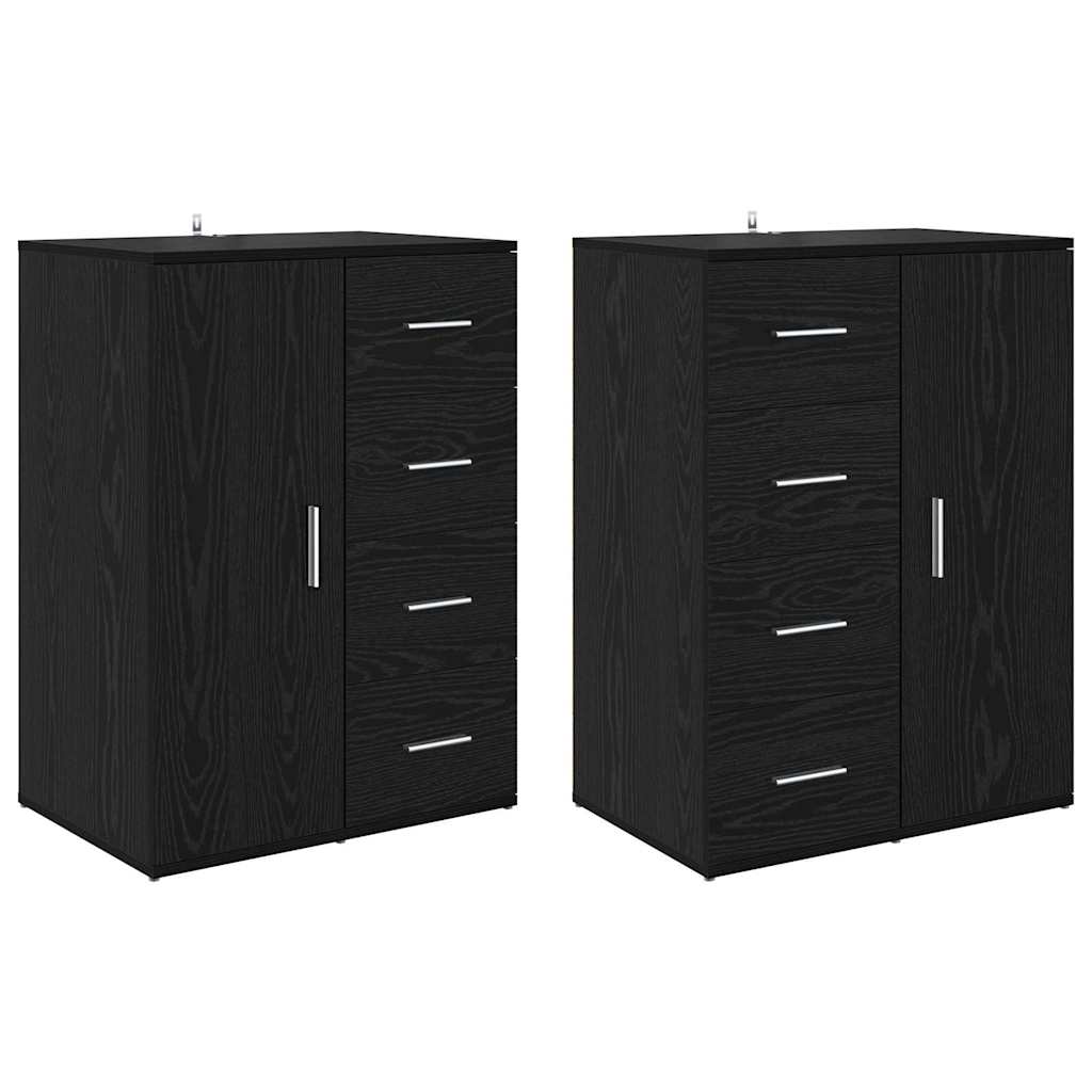 Sideboards Corona 2 pcs Sort eg 59 x 39 x 80 cm Konstrueret træ