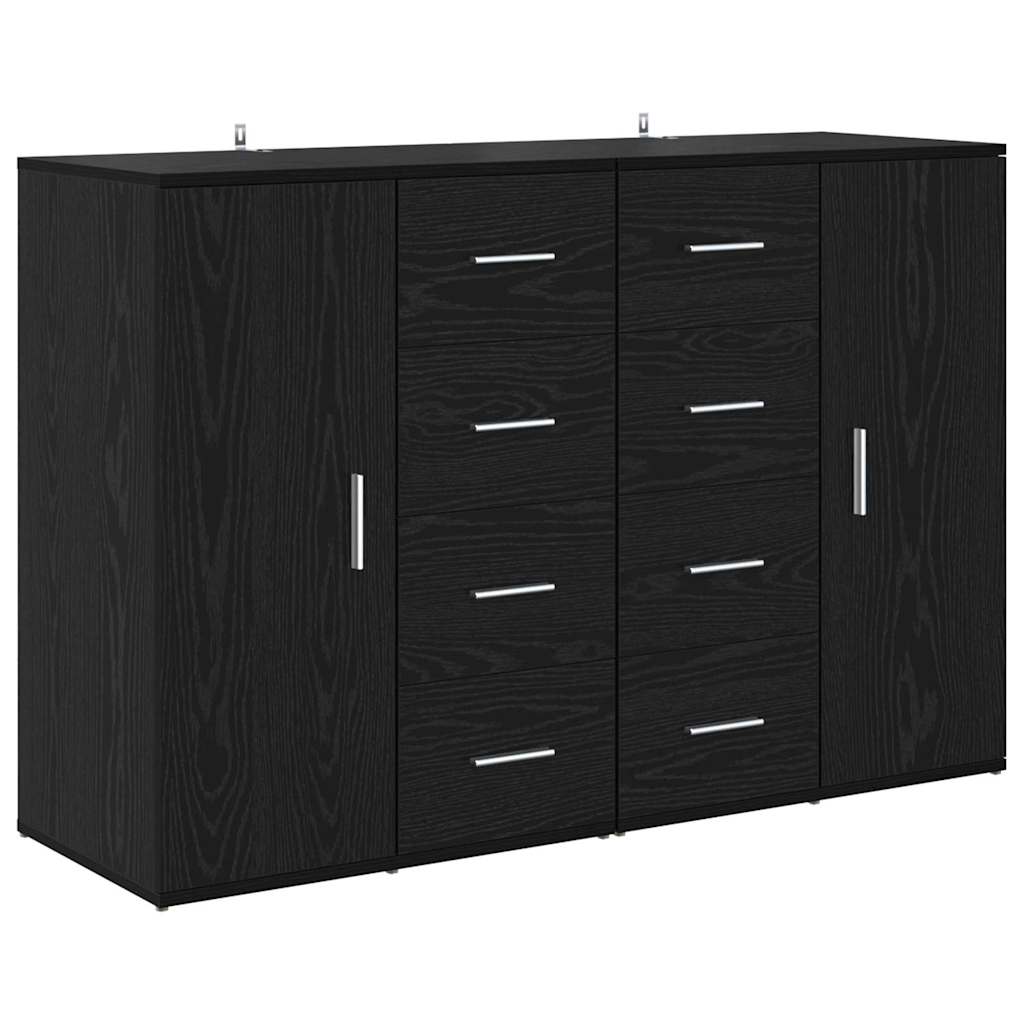 Sideboards Corona 2 pcs Sort eg 59 x 39 x 80 cm Konstrueret træ