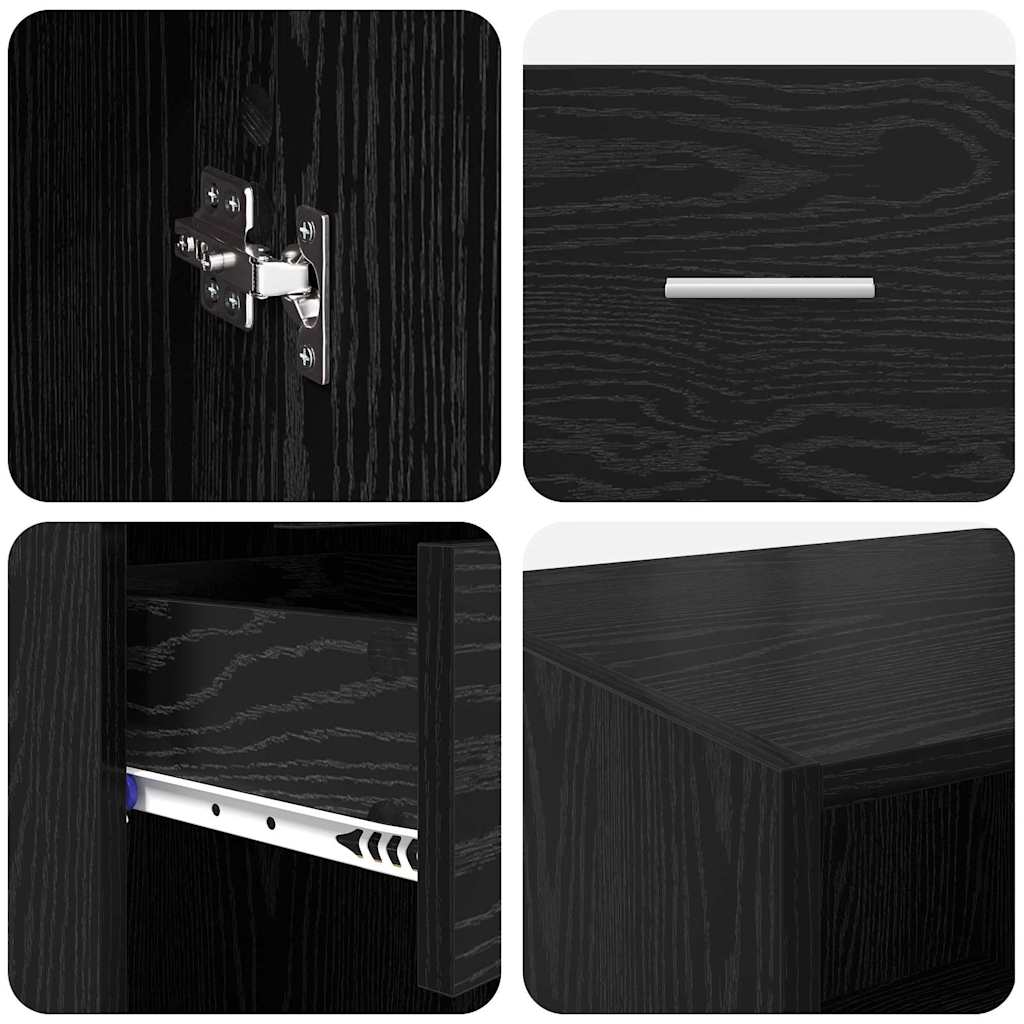 Highboard Sort eg 50 x 42,5 x 225 cm Konstrueret træ