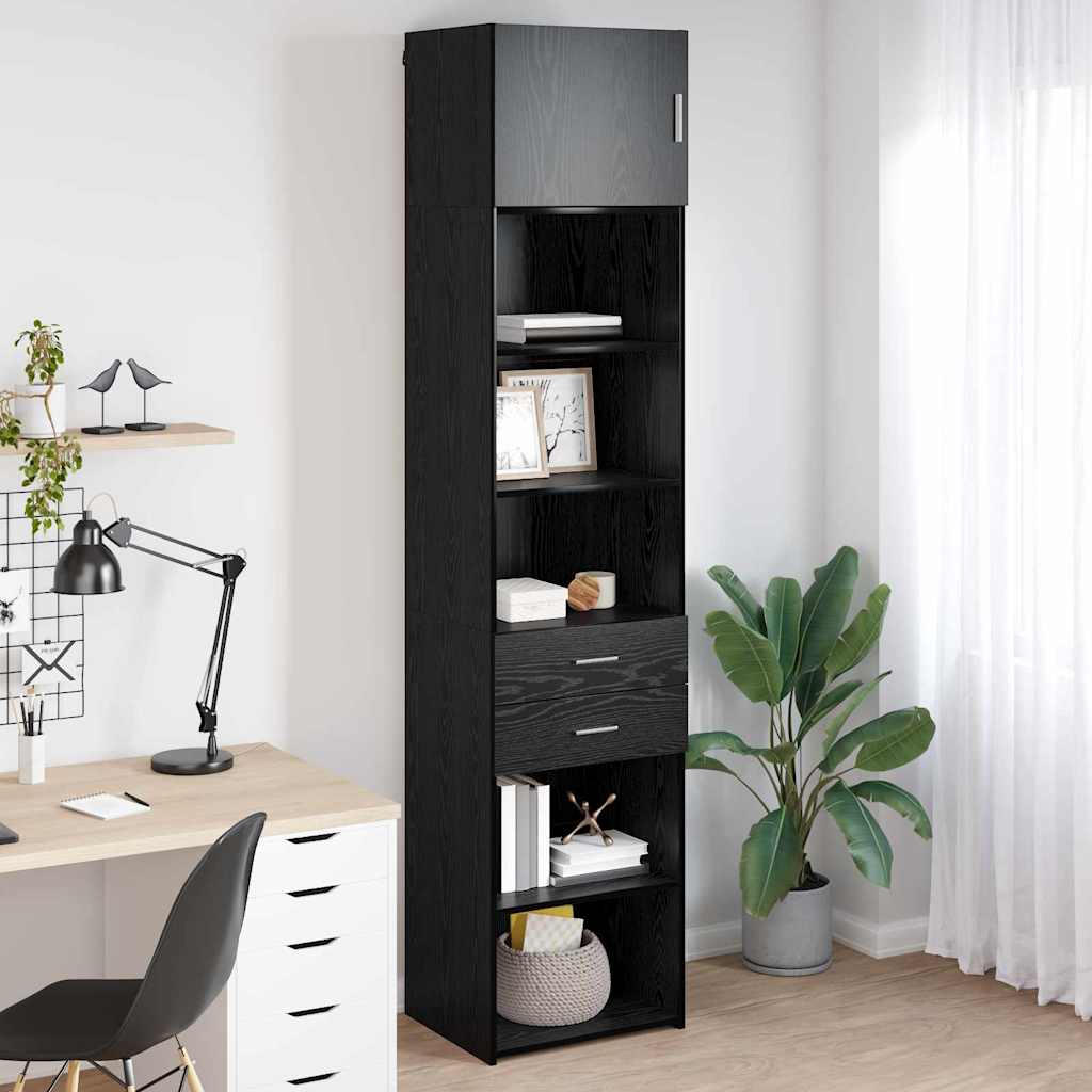 Highboard Sort eg 50 x 42,5 x 225 cm Konstrueret træ
