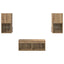 TV Væghylder 4 pcs Artisan Egetræ Konstrueret træ