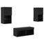 TV Væghylder med LED -strimmellys 4 pcs Sort eg Konstrueret træ