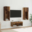TV Væghylder 4 pcs Artisan Egetræ Konstrueret træ