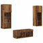 TV Væghylder 4 pcs Artisan Egetræ Konstrueret træ