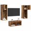 TV Væghylder 4 pcs Artisan Egetræ Konstrueret træ