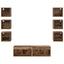 TV-skab med LED -strimmellys med skuffe 8 pcs Gammelt træ Glas
