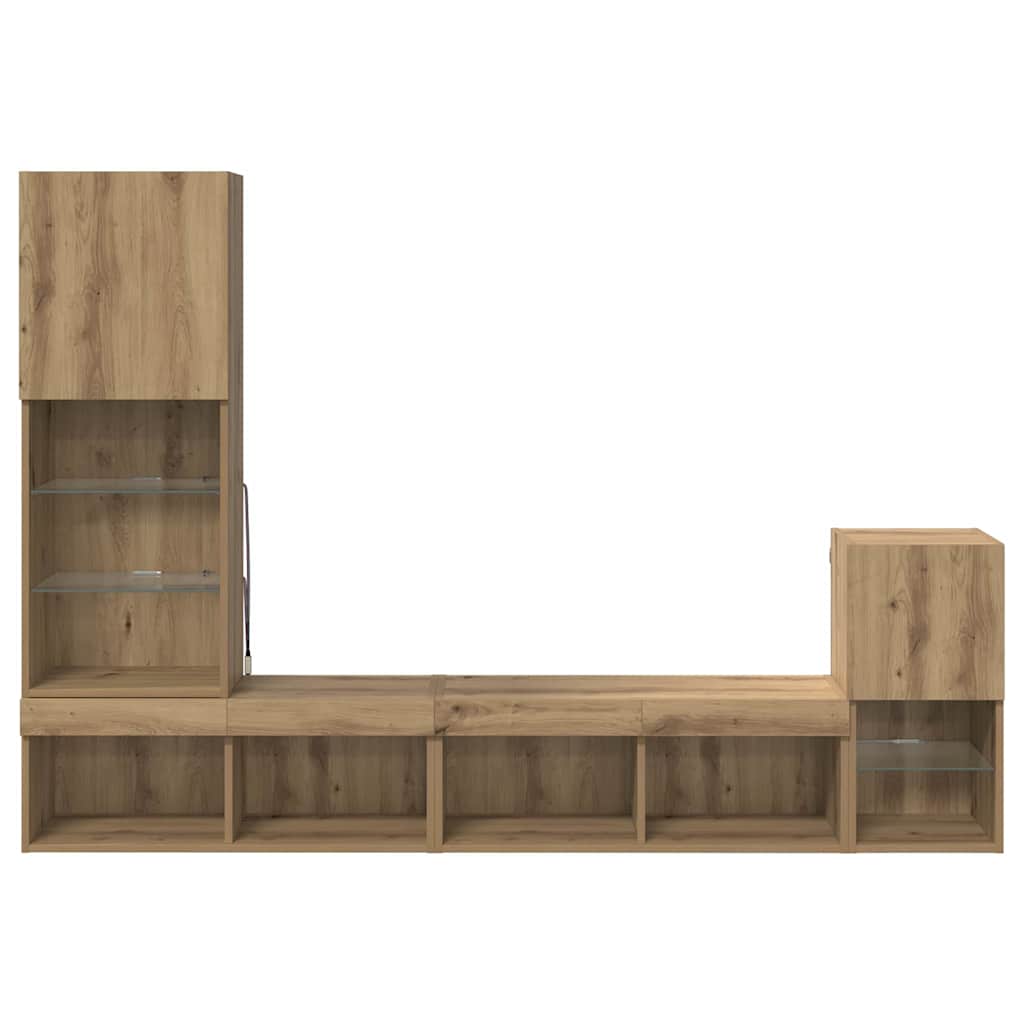 TV Vægmonteringer 4 pcs Artisan Egetræ Konstrueret træ