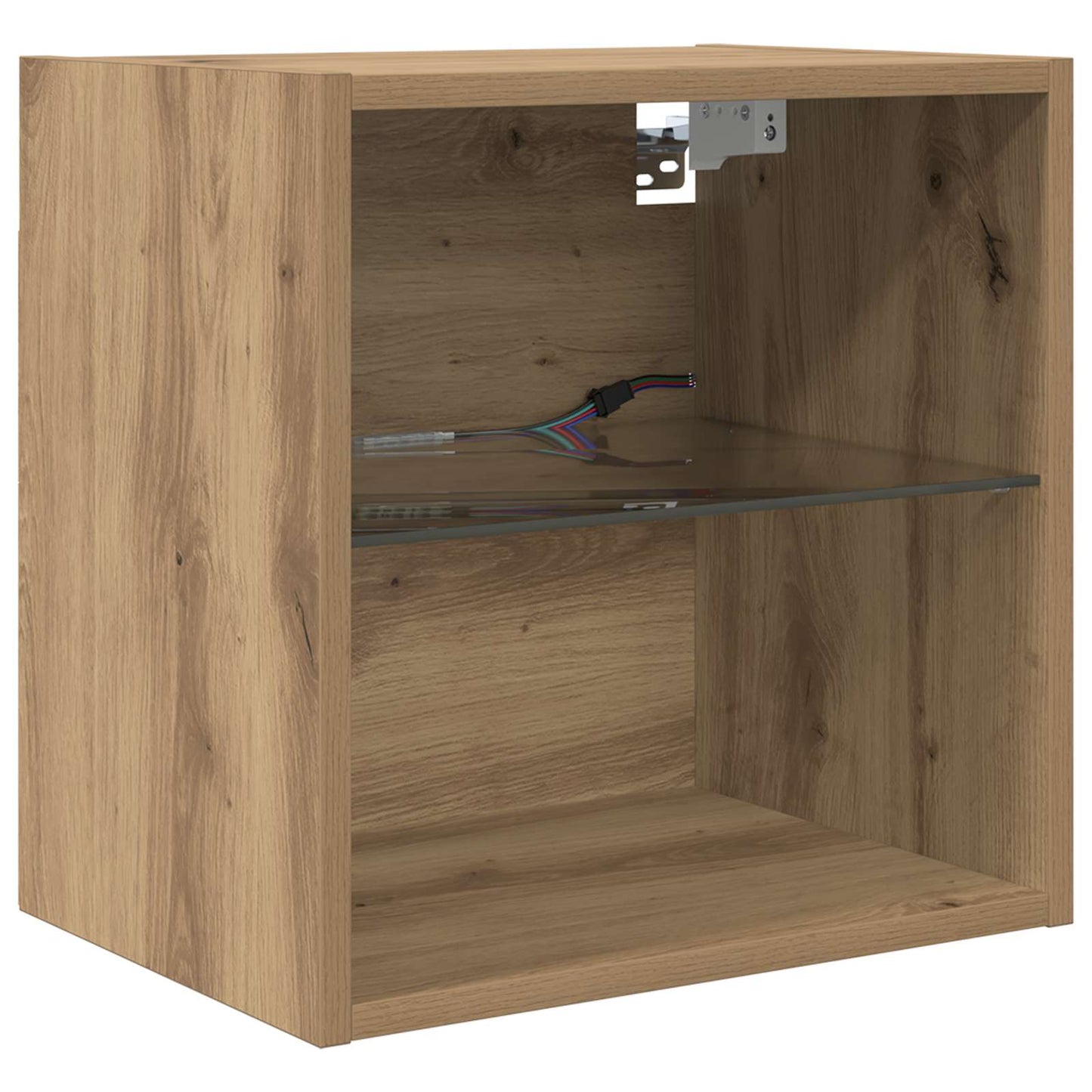 TV vægenheder med LED 5 pcs Artisan Egetræ 100 x 30 x 30 cm