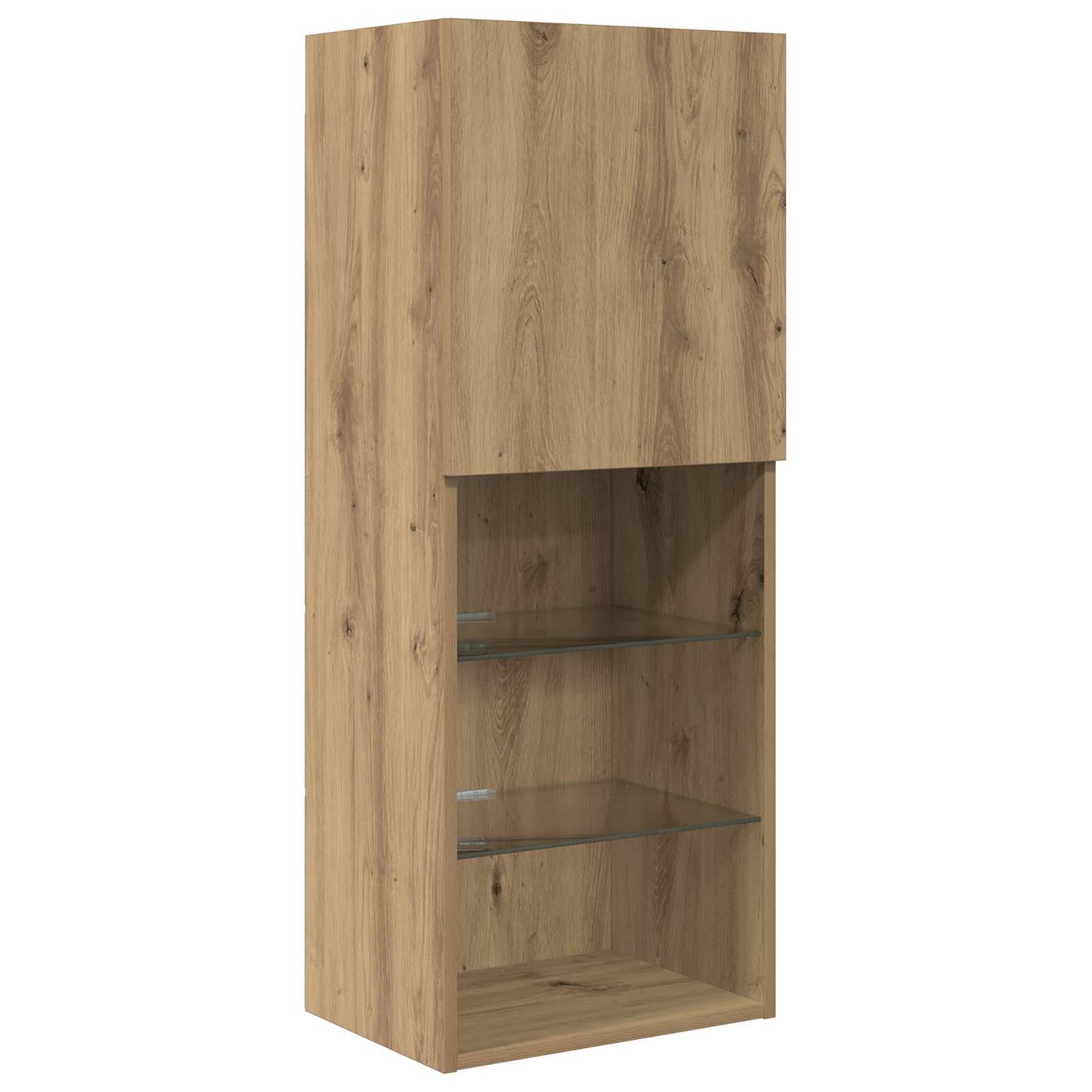 TV vægenheder med LED 5 pcs Artisan Egetræ 100 x 30 x 30 cm
