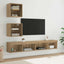 TV vægenheder med LED 5 pcs Artisan Egetræ Konstrueret træ