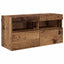 TV vægenheder med LED med LED 5 pcs Gammelt træ 80 x 30 x 40 cm