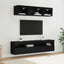 TV vægenheder med LED med LED 5 pcs Sort eg 80 x 30 x 40 cm