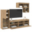TV Vægmonteringer 6 pcs Artisan Egetræ Konstrueret træ