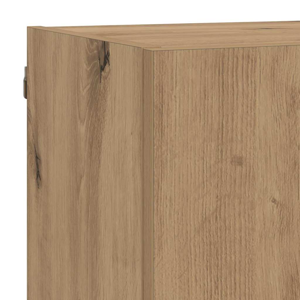 TV vægenheder med LED 5 pcs Artisan Egetræ Konstrueret træ