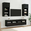 TV vægenheder med LED 5 pcs Sort eg 40,5 x 30 x 90 cm