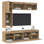 TV-skab 7 pcs Artisan Egetræ Konstrueret træ