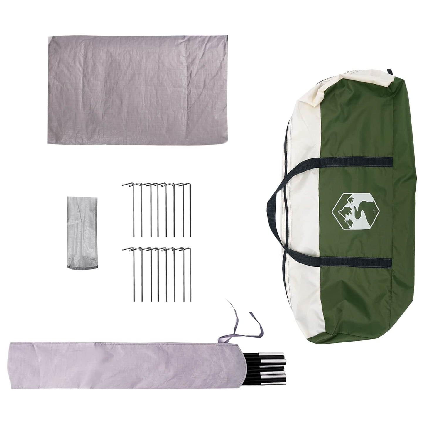 Familietelt Grøn 18-Personer 185T Polyester med PU Coating