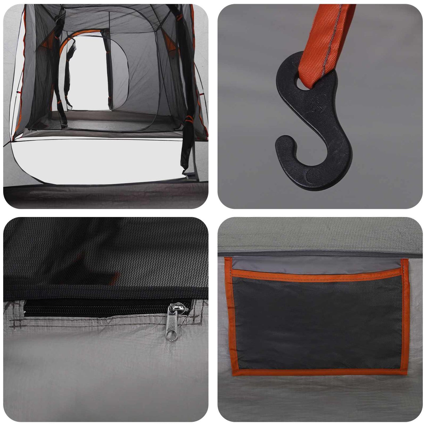 Tunneltelt Grå og orange 520 x 260 x 175 cm