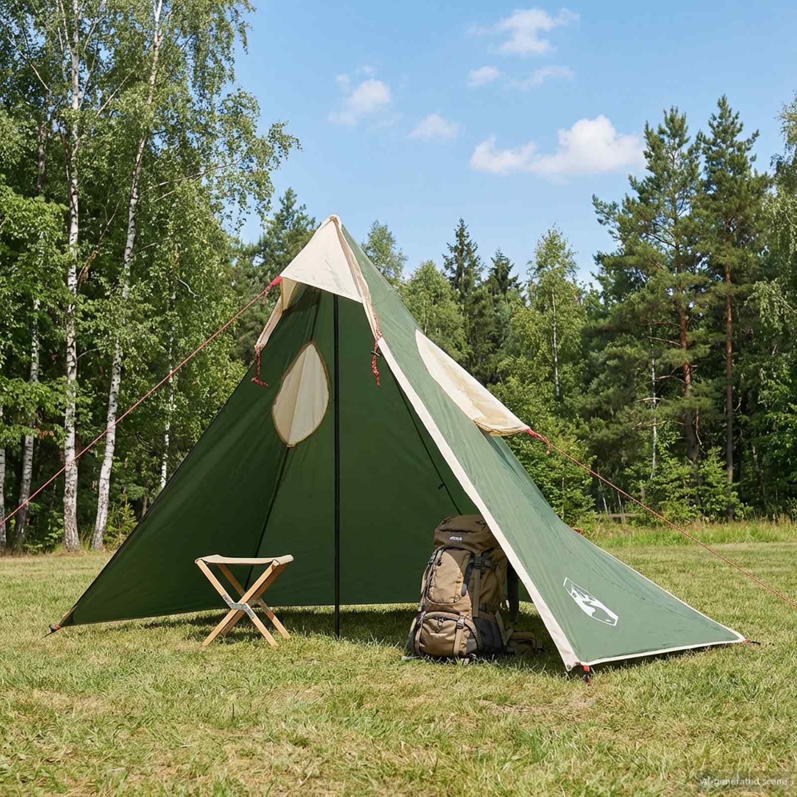 2-i-1 regnponcho med hætte Grøn 262 x 126 x 130 cm billede