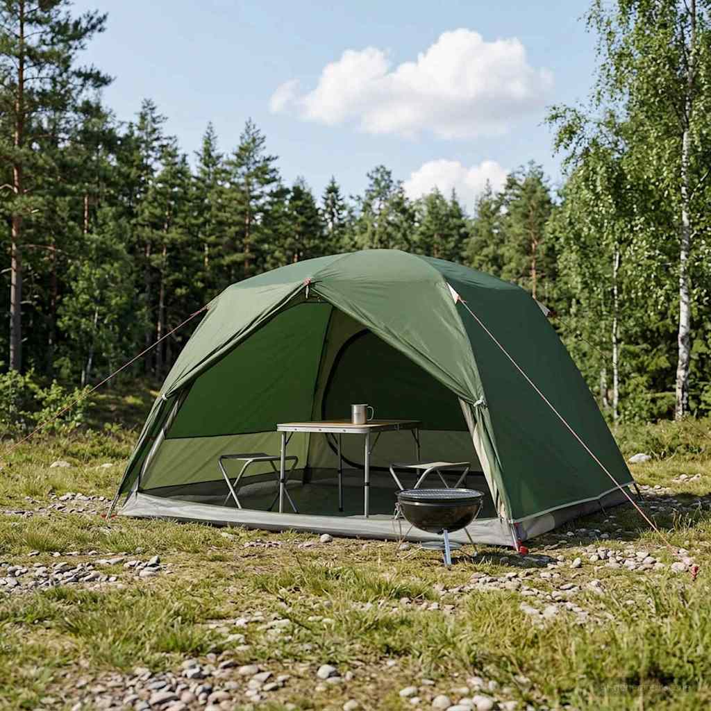 Backpacking Telt Grøn 2-personers 185T Polyester med PU Coating billede