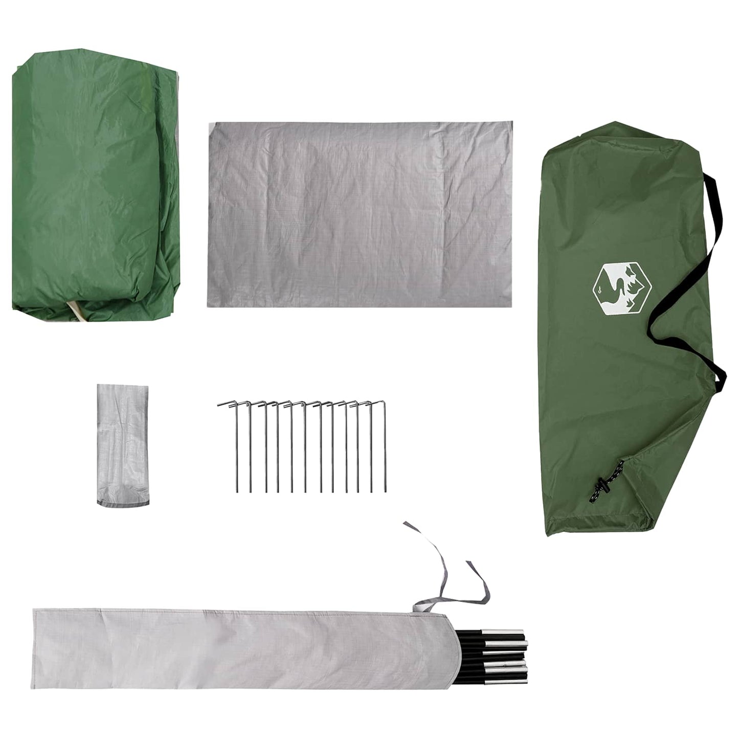 Backpacking Telt Grøn 4-personers 185T Polyester med PU Coating
