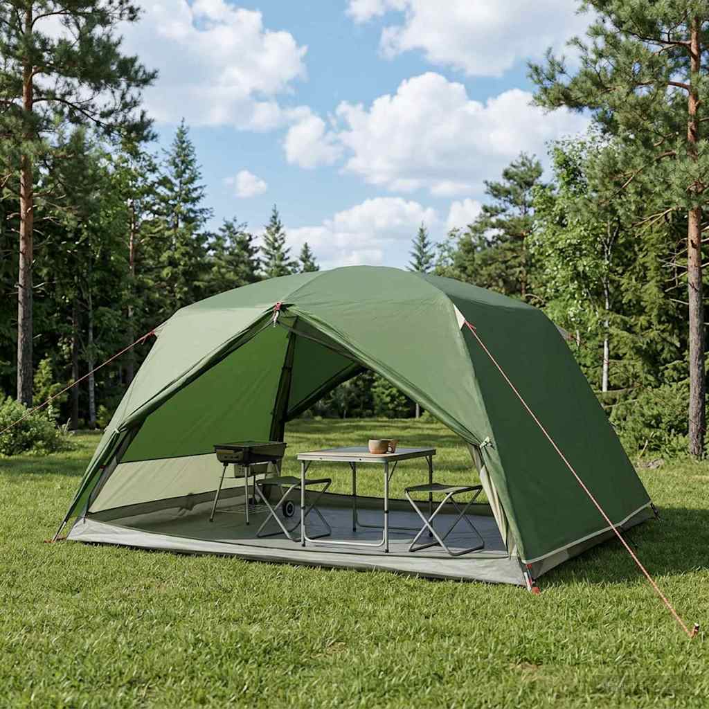 Backpacking telt - grøn 4-personers, 185T polyester med PU-coating