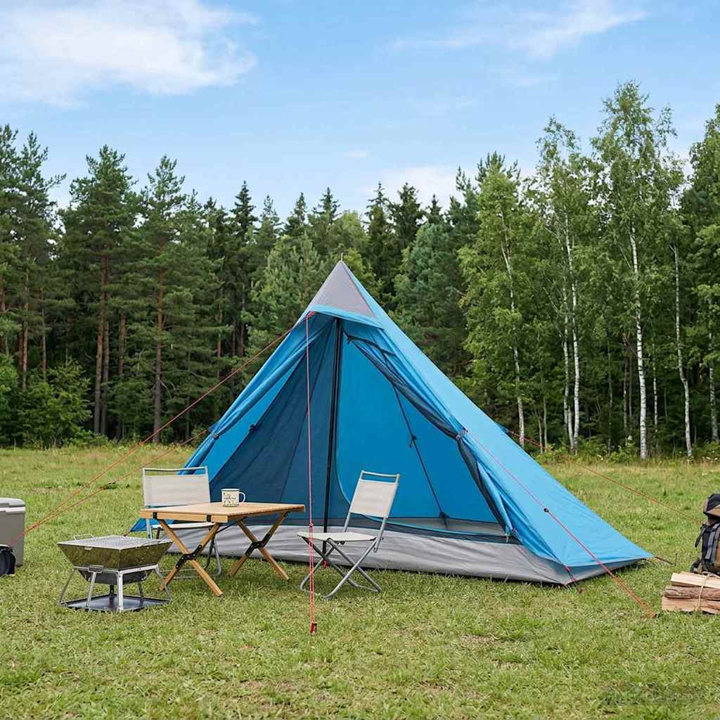 Backpacking Telt Blå 222 x 85 x 125 cm billede