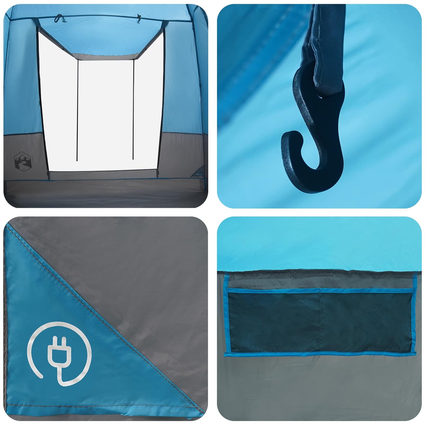 Party Tent Blå 4-personers 185T Polyester med PU Coating
