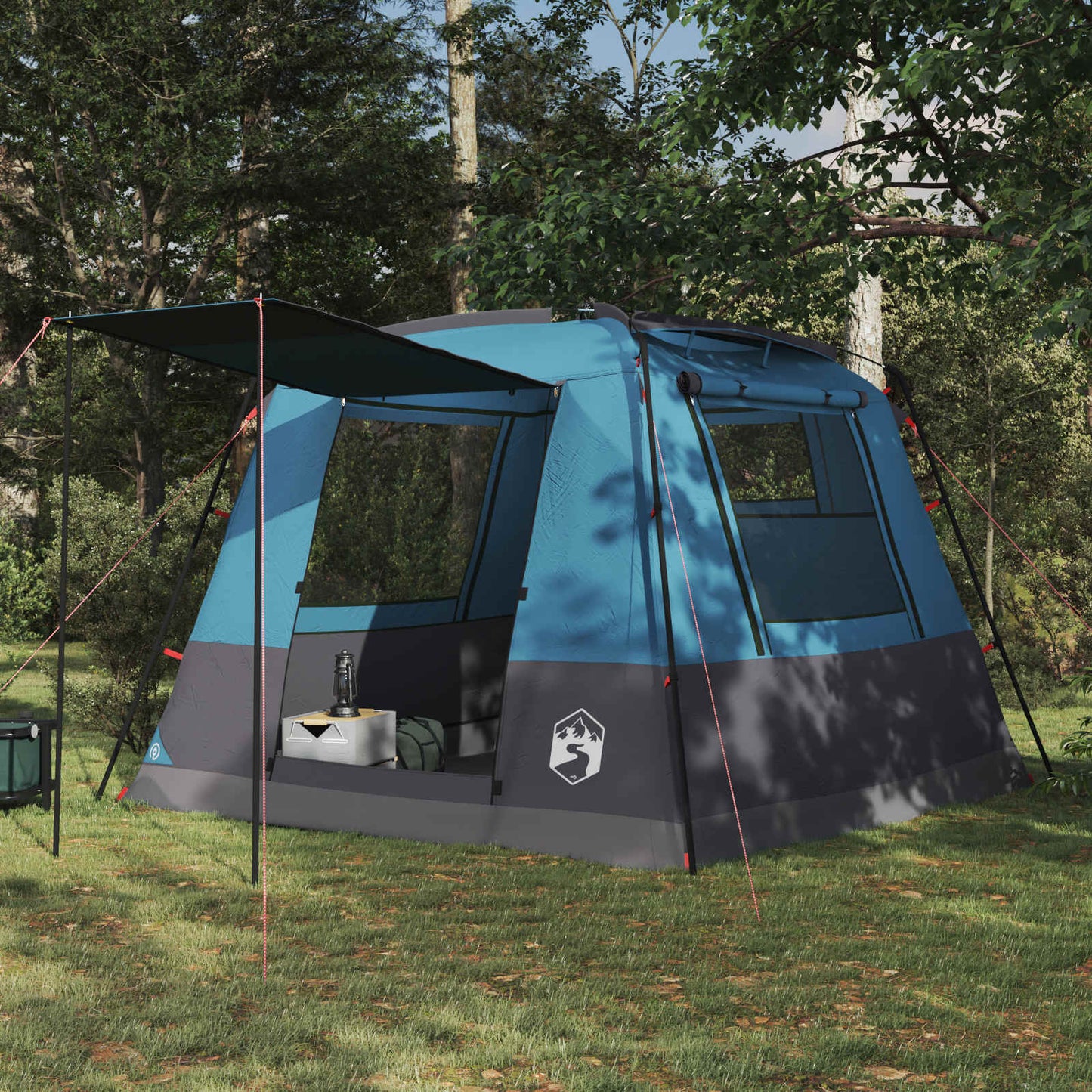 Party Tent Blå 10-personers 185T Polyester med PU Coating