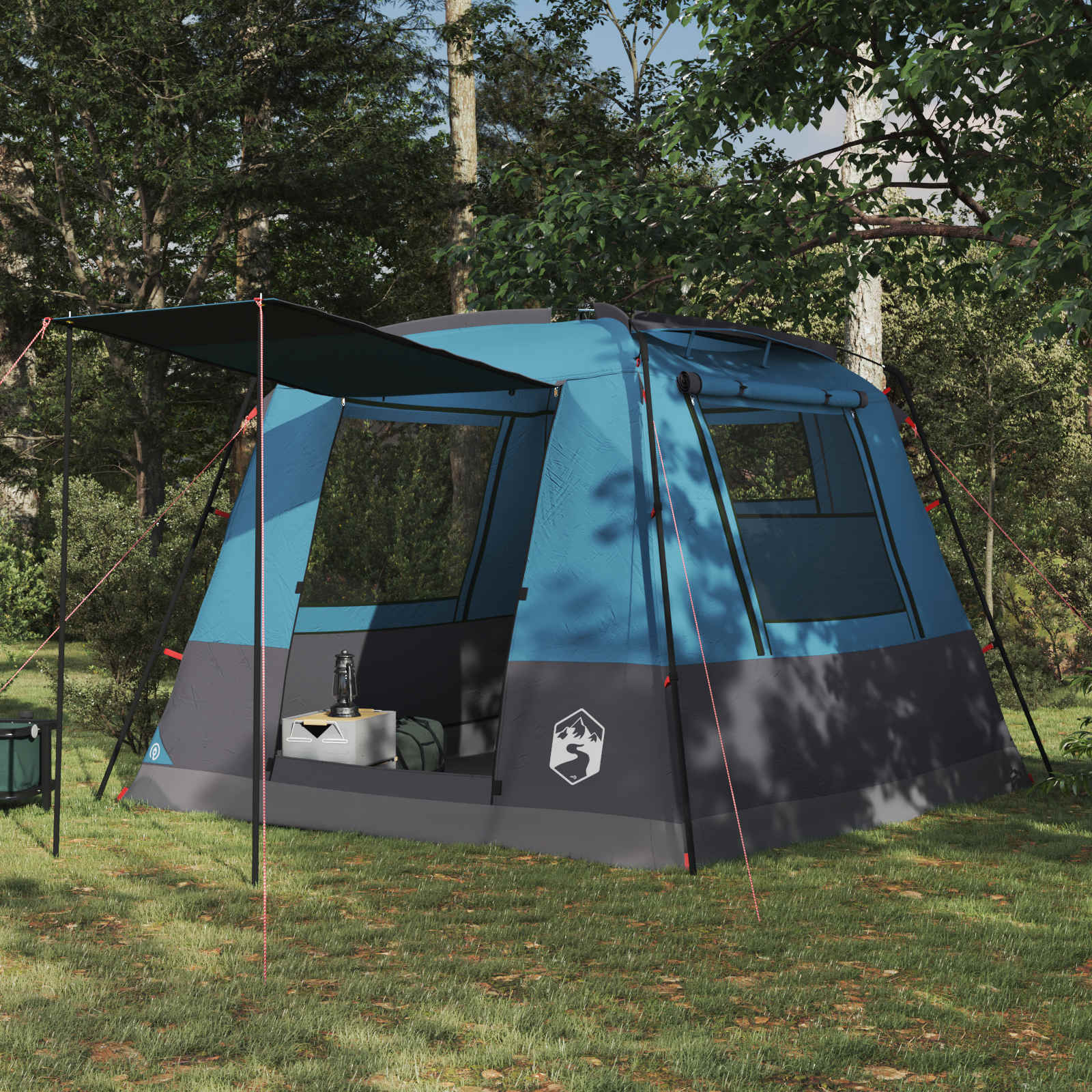 Party Tent Blå 10-personers 185T Polyester med PU Coating billede