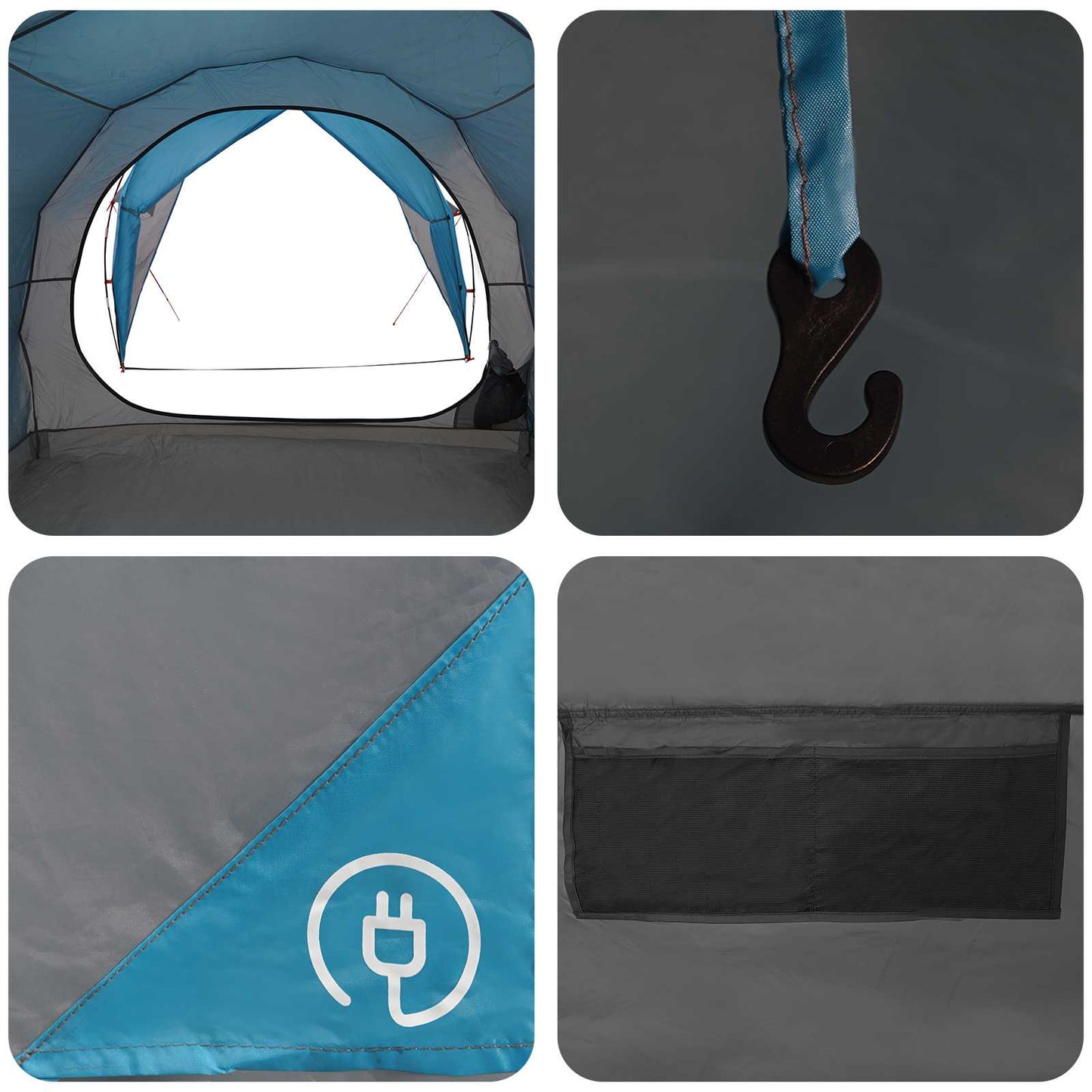Tunneltelt Blå 382 x 262 x 214 cm 185T Polyester med PU Coating