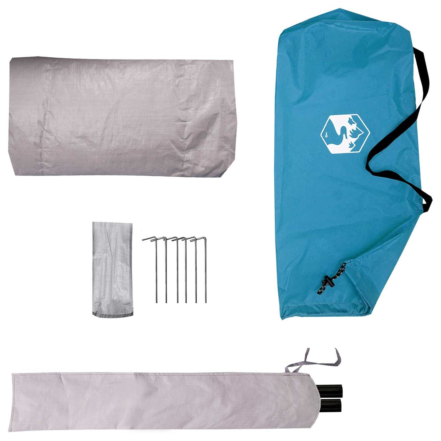 Backpacking Telt Blå 4-personers 185T Polyester med PU Coating