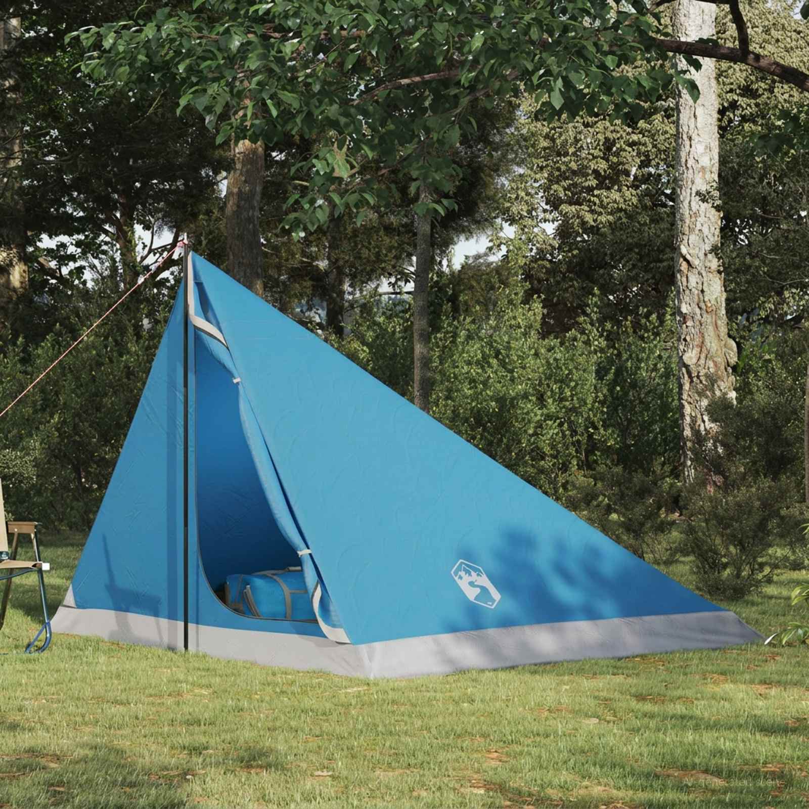 Backpacking Telt Blå 4-personers 185T Polyester med PU Coating billede