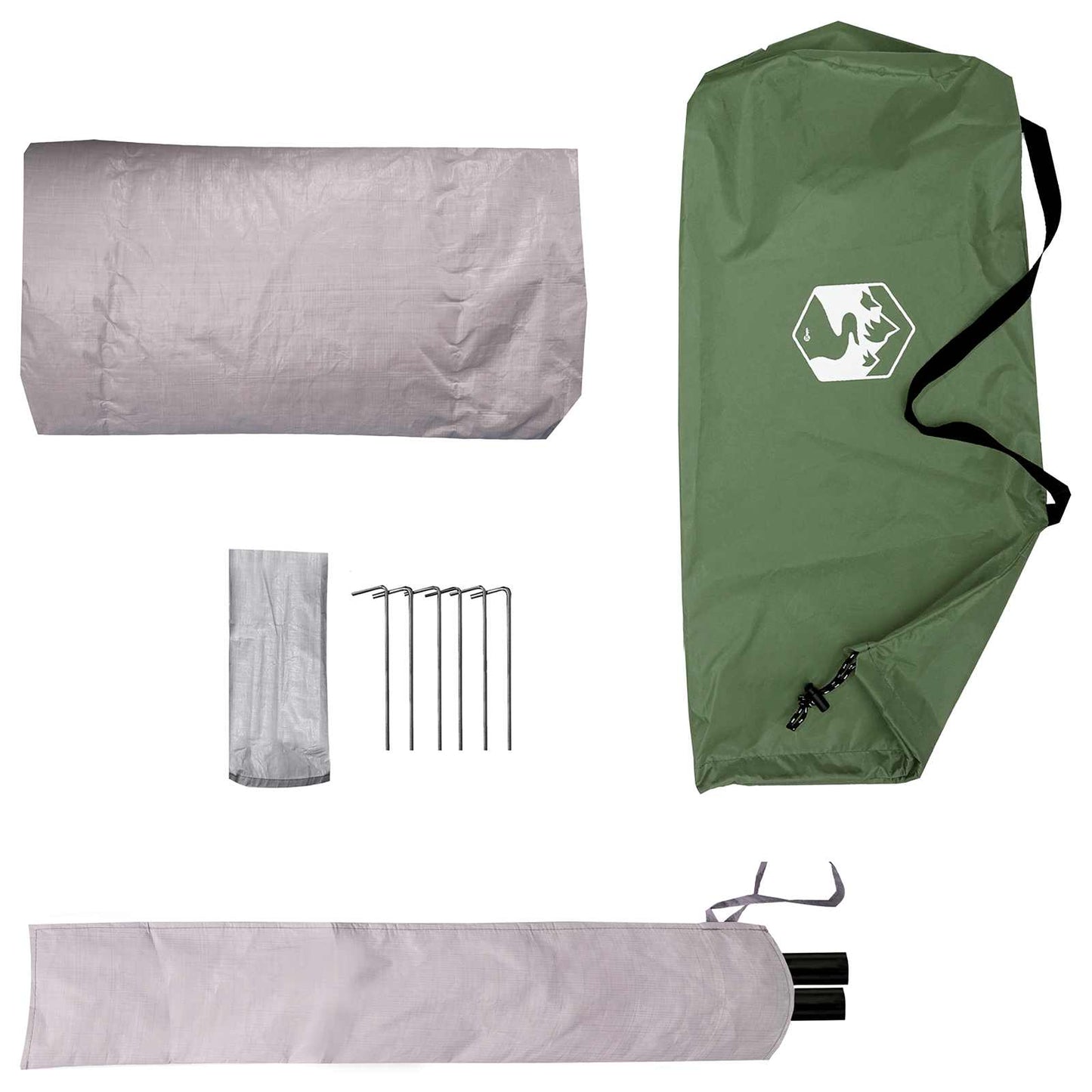 Backpacking Telt Grøn 2-personers 185T Polyester med PU Coating