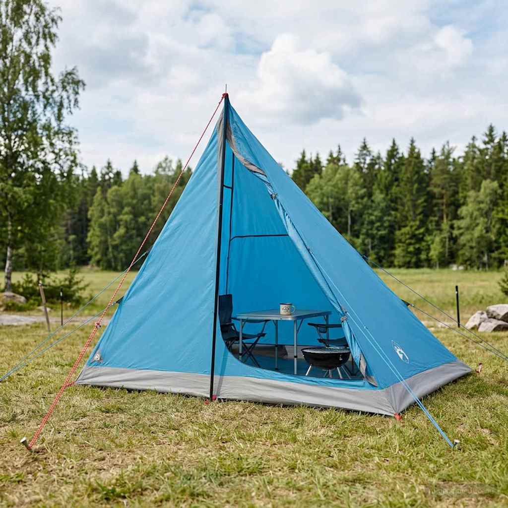 Backpacking telt - blå 2-personers, 185T polyester med PU-coating