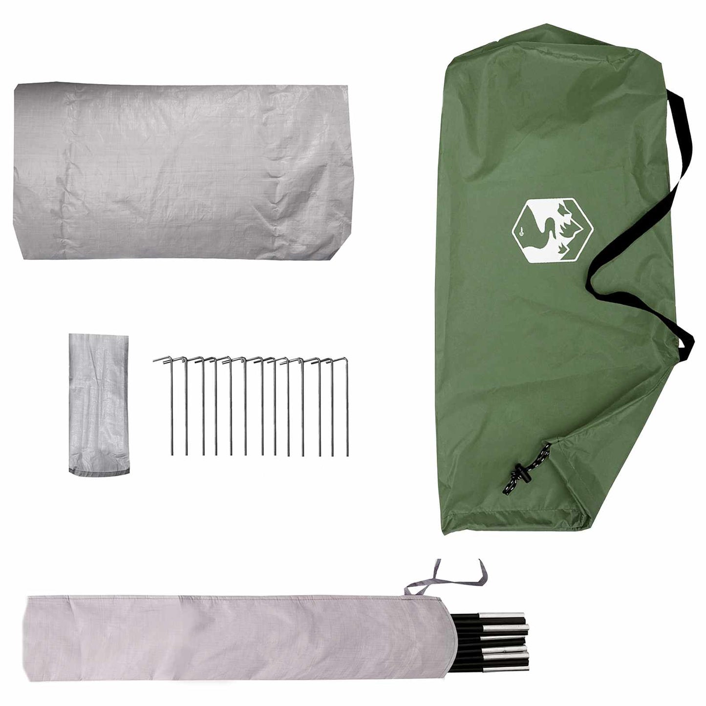 Backpacking Telt Grøn 4-personers 185T Polyester med PU Coating